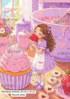 Her Tiny World of Baking Diamond Painting Kit, Miniature Storybook Fantasy Diamond Art - Eleven Lilacs