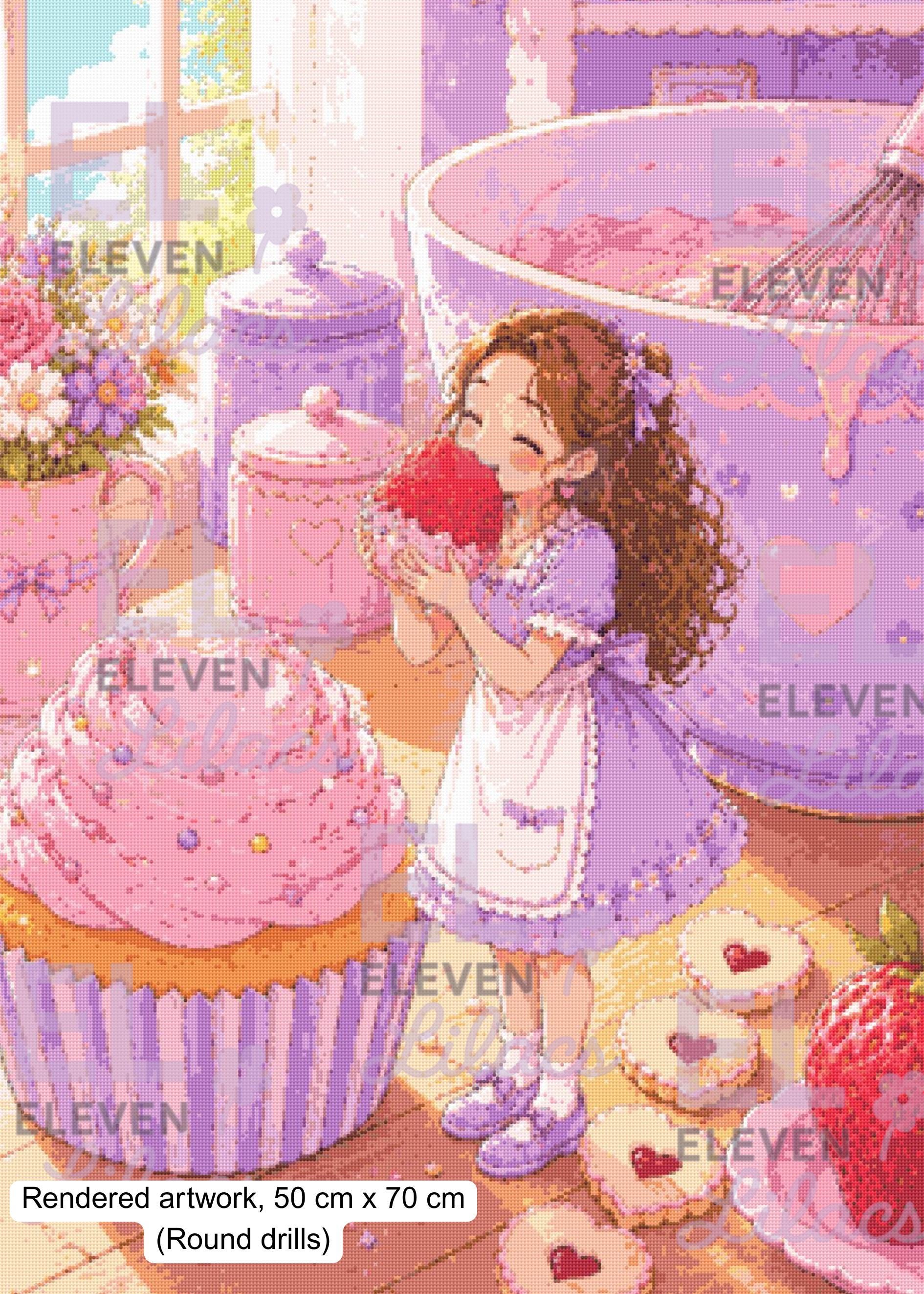 Her Tiny World of Baking Diamond Painting Kit, Miniature Storybook Fantasy Diamond Art - Eleven Lilacs