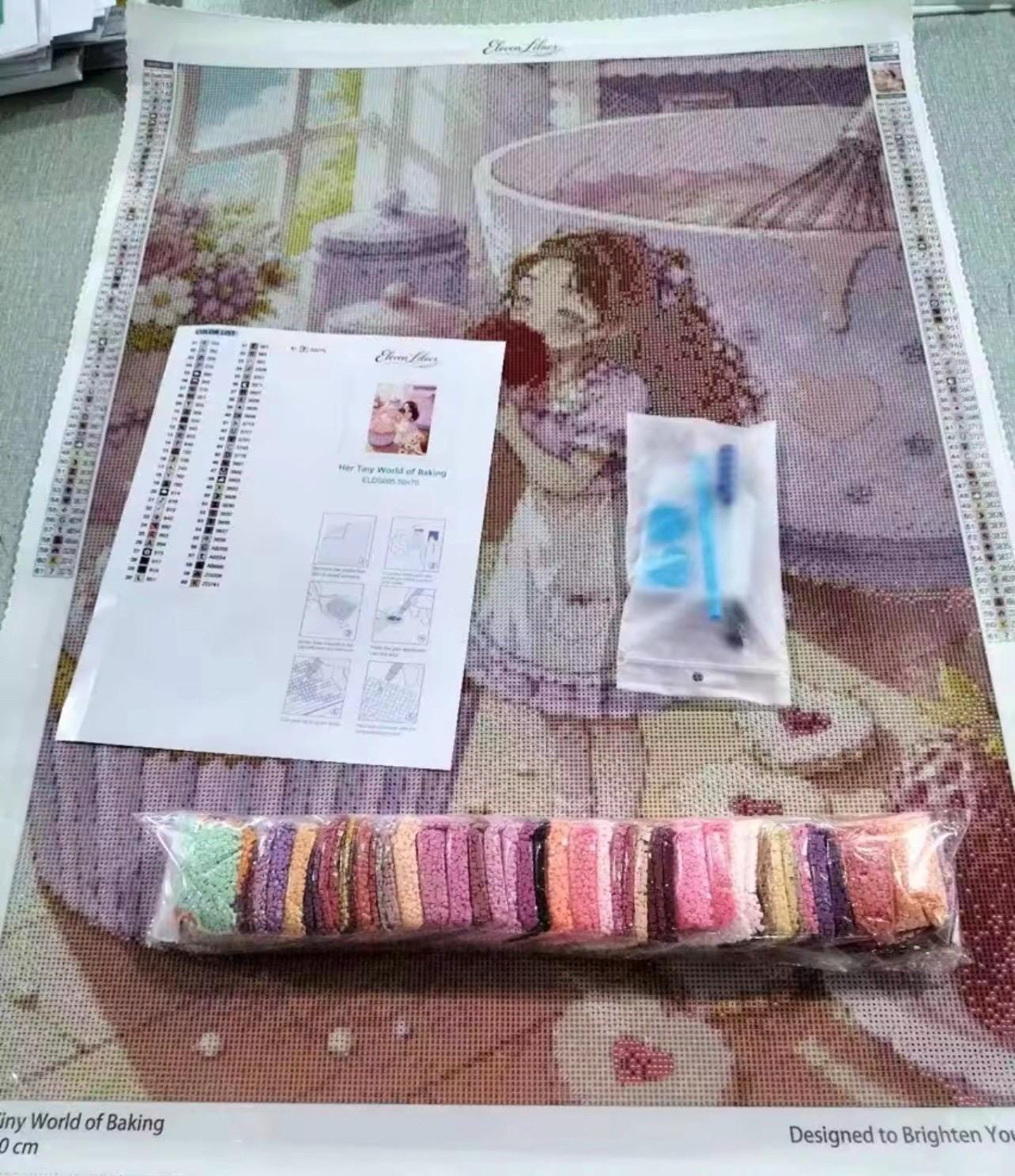 Her Tiny World of Baking Diamond Painting Kit, Miniature Storybook Fantasy Diamond Art - Eleven Lilacs