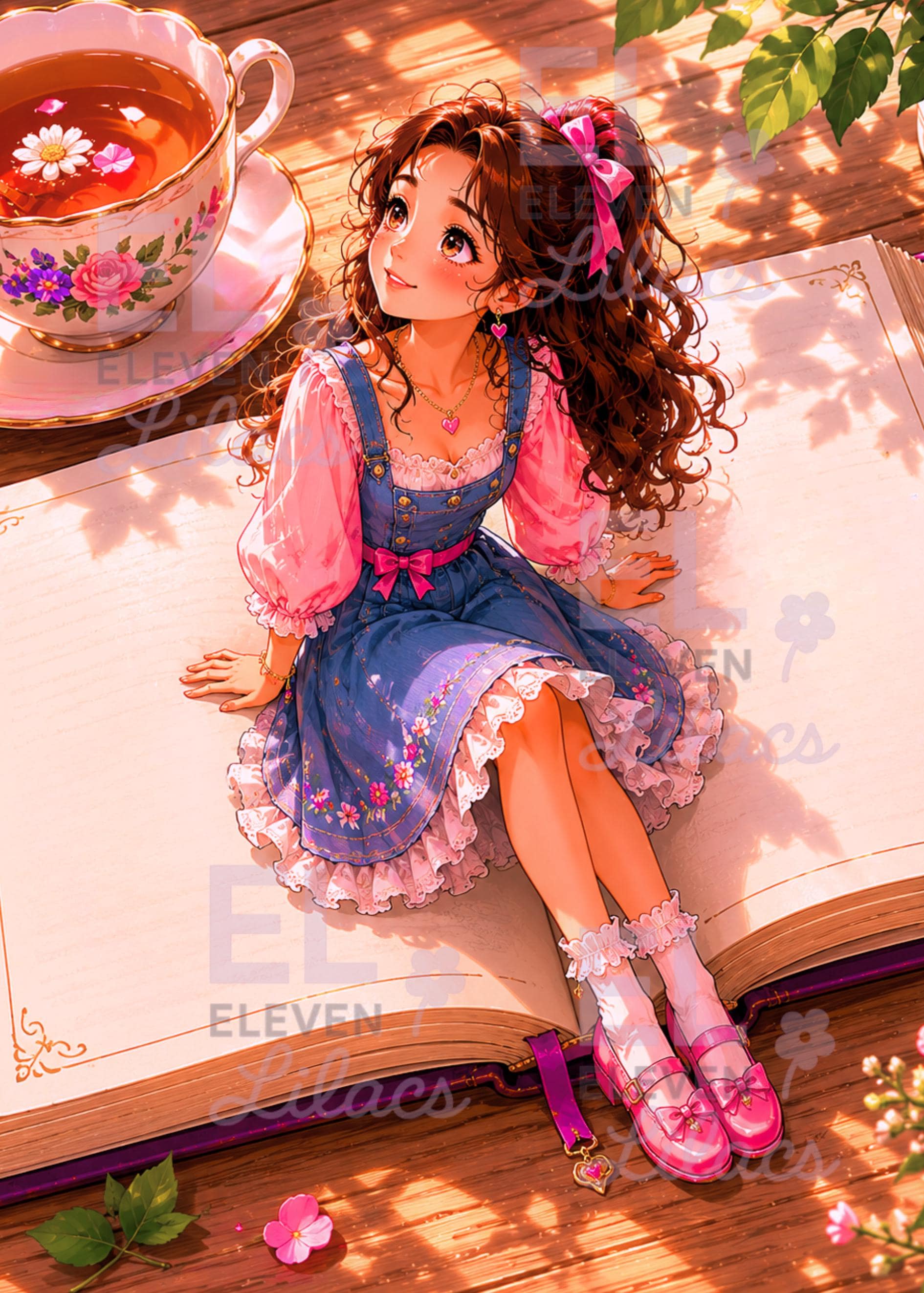 Her Tiny World of Books Diamond Painting Kit, Miniature Storybook Fantasy Diamond Art - Eleven Lilacs