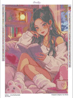 Cozy Reading Nook Diamond Painting Kit, Book Lover Art