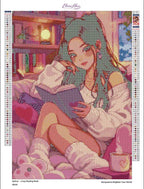 Cozy Reading Nook Diamond Painting Kit, Book Lover Art