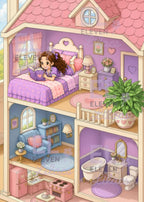 In Her Dollhouse Diamond Painting Kit, Tiny World Fantasy Home Art - Eleven Lilacs