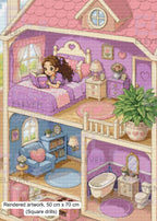 In Her Dollhouse Diamond Painting Kit, Tiny World Fantasy Home Art - Eleven Lilacs