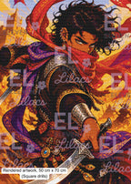 Kaelor Crimson Blade Diamond Painting Kit, Fantasy Warrior Art, Sword Guardian - Eleven Lilacs