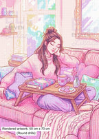 Lost in the Moment Diamond Painting Kit, Relaxing Time, Book Lover Diamond Art - Eleven Lilacs