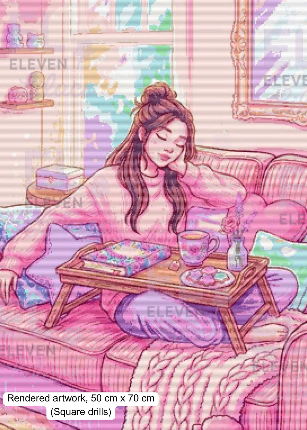 Lost in the Moment Diamond Painting Kit, Relaxing Time, Book Lover Diamond Art - Eleven Lilacs