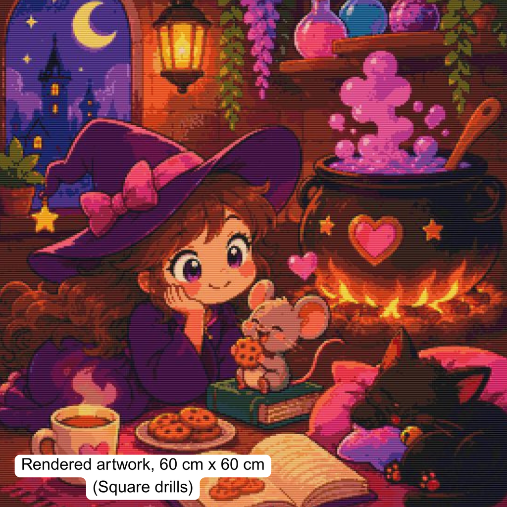 Midnight Magic & Snacks Diamond Painting, Fantasy Diamond Art - Eleven Lilacs