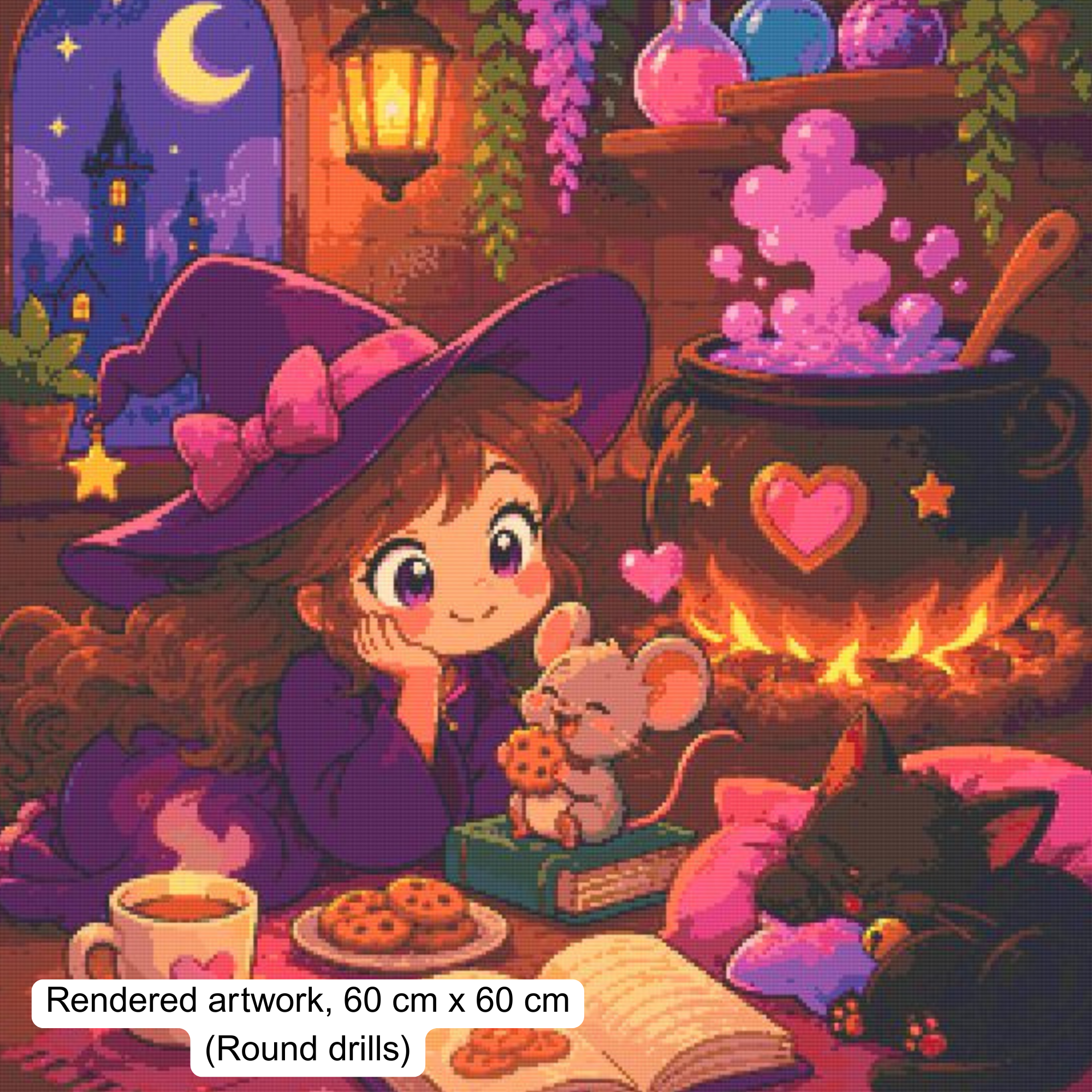 Midnight Magic & Snacks Diamond Painting, Fantasy Diamond Art - Eleven Lilacs