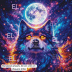 Mystic Wolf Moon Diamond Painting Kit, Fantasy Wolf Art - Eleven Lilacs