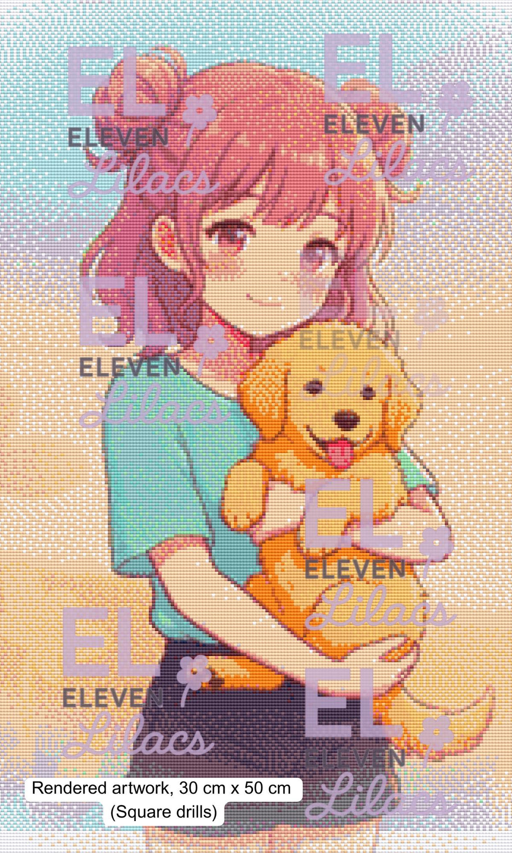 Pastel Puppy Friend Diamond Painting Kit (30cm x 50cm) - Eleven Lilacs