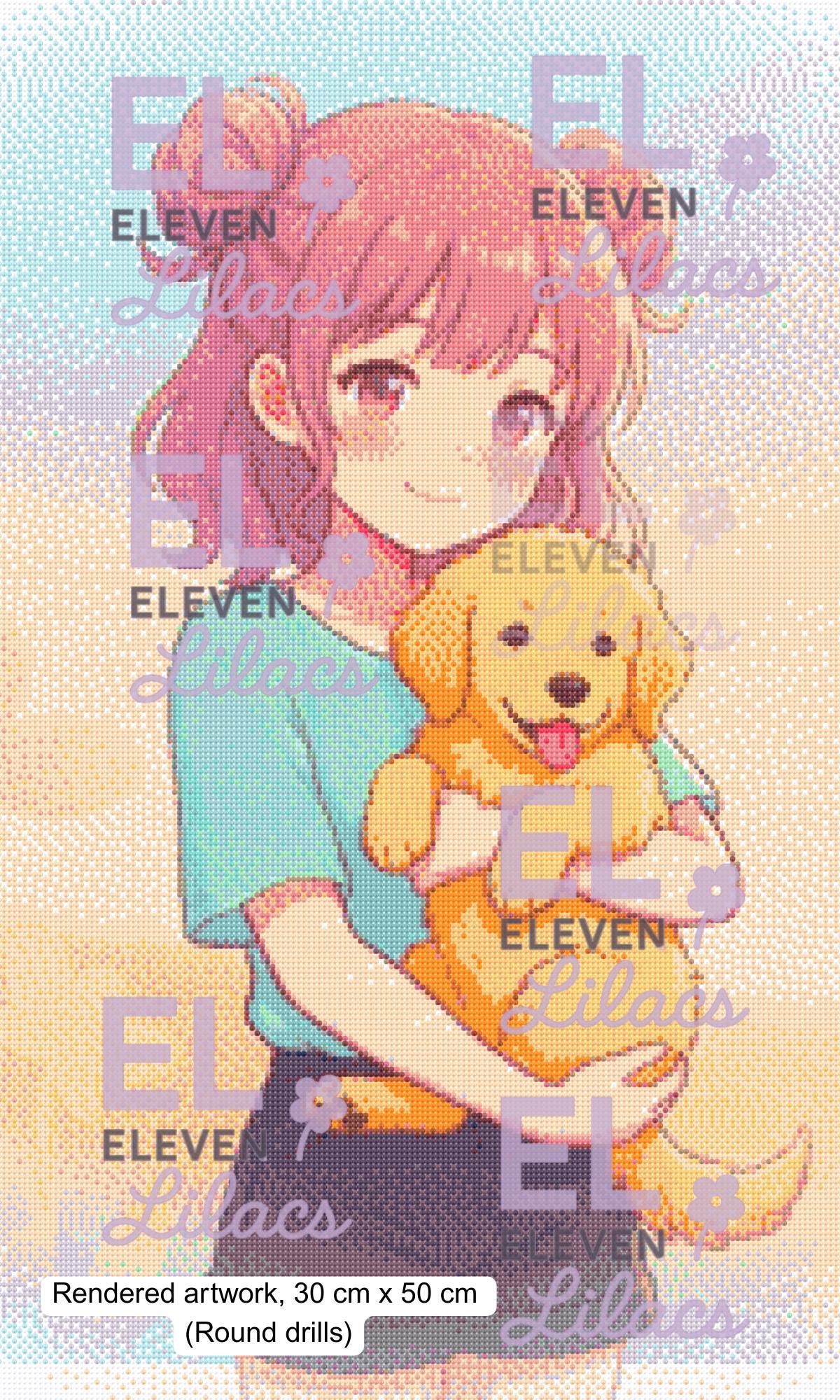 Pastel Puppy Friend Diamond Painting Kit (30cm x 50cm) - Eleven Lilacs