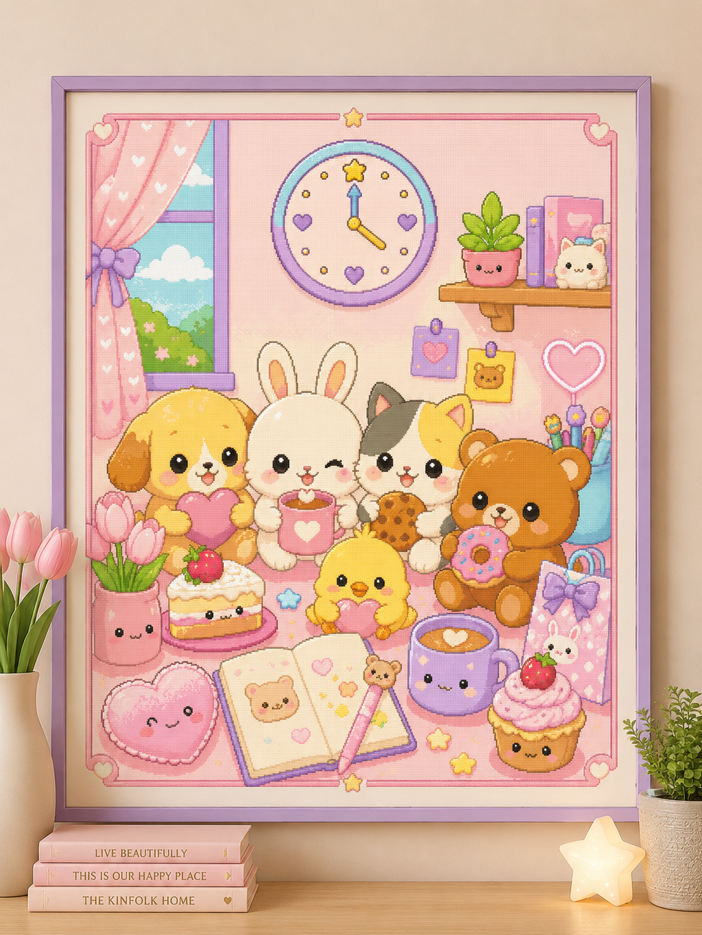 Pastel Pals Diamond Painting Kit – Cute Kawaii Animal Friends