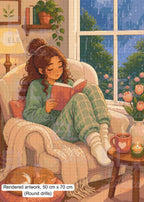 Rainfall & Reading Diamond Painting Kit - Eleven Lilacs