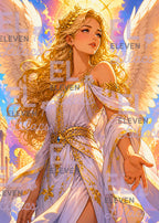 Seraphielle Angel Diamond Painting Kit, Celestial Fantasy Art - Eleven Lilacs