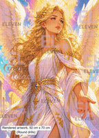 Seraphielle Angel Diamond Painting Kit, Celestial Fantasy Art - Eleven Lilacs