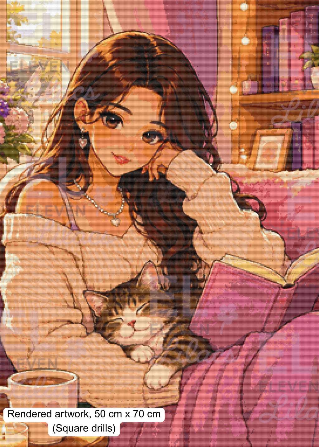 Sydney and Stripes: Snuggles & Stories Diamond Painting Kit - Eleven Lilacs