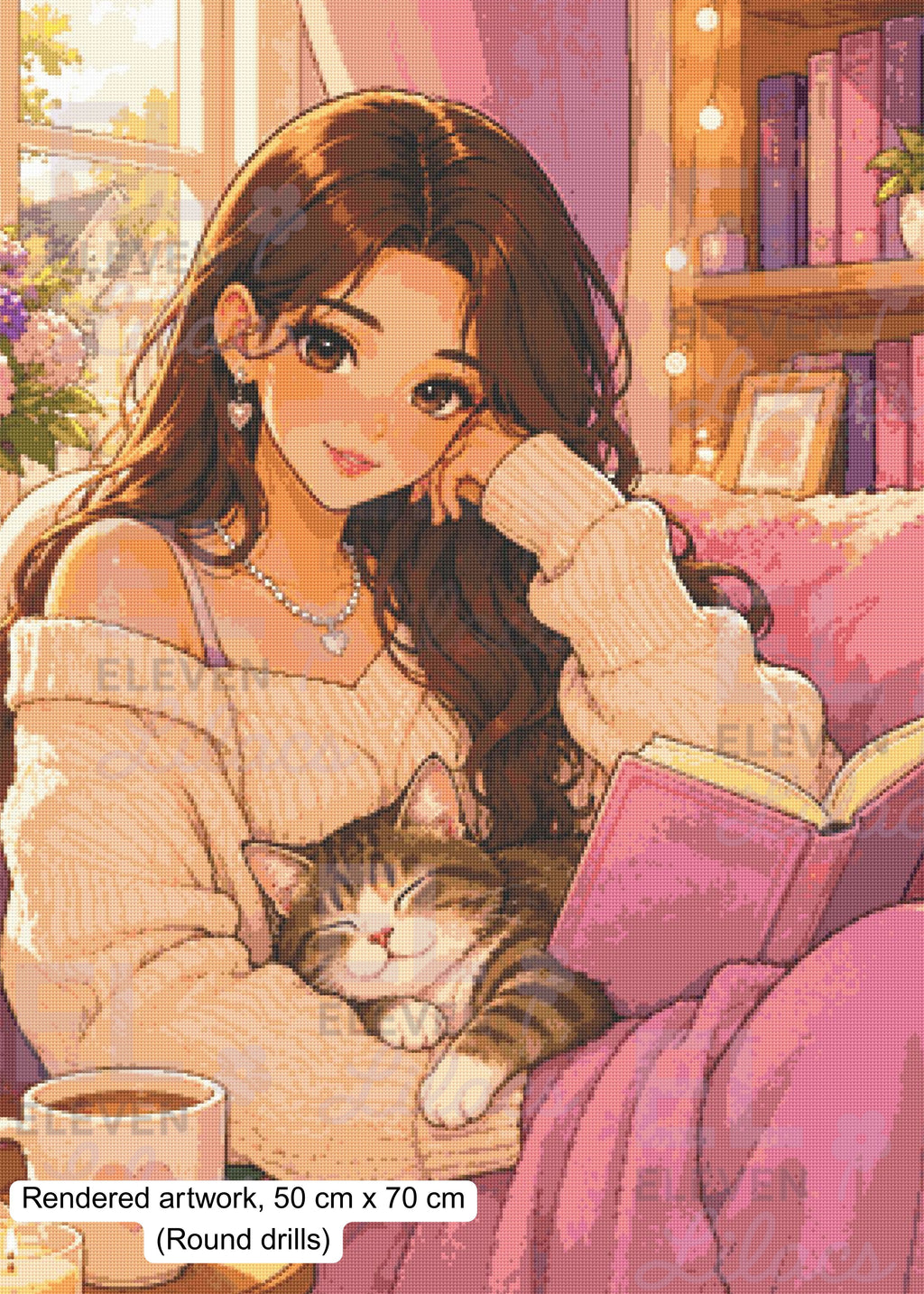 Sydney and Stripes: Snuggles & Stories Diamond Painting Kit - Eleven Lilacs
