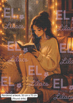 Sydney Reading with Stripes Diamond Painting Kit, Cozy Diamond Art - Eleven Lilacs