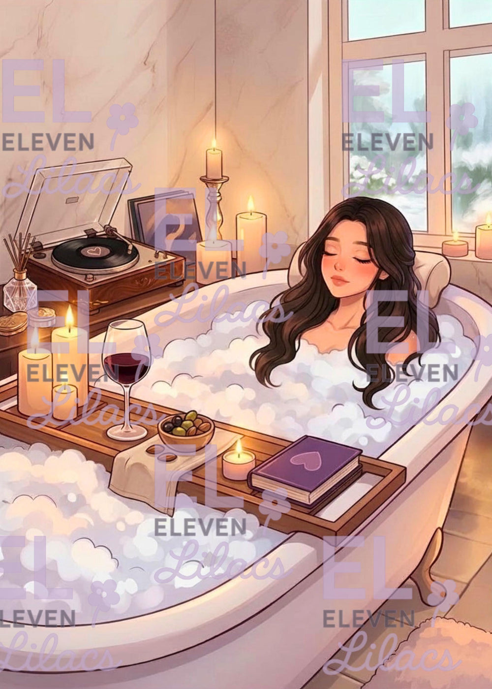 Sydney's Bubble Bath Diamond Painting Kit, Cozy Art - Eleven Lilacs