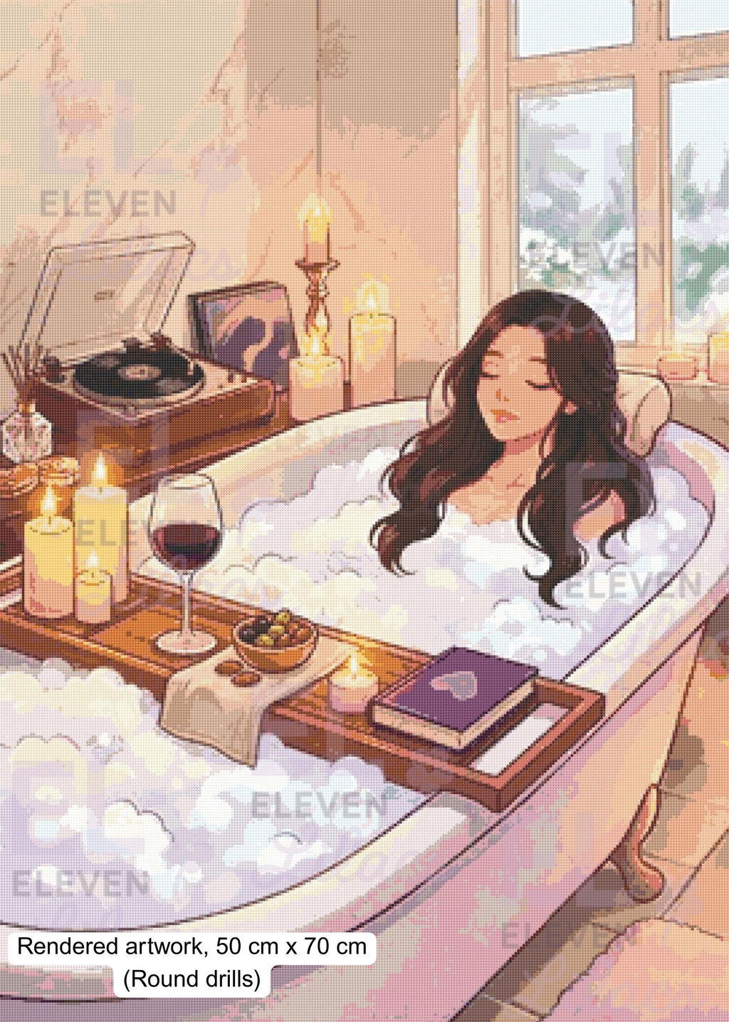 Sydney's Bubble Bath Diamond Painting Kit, Cozy Art - Eleven Lilacs