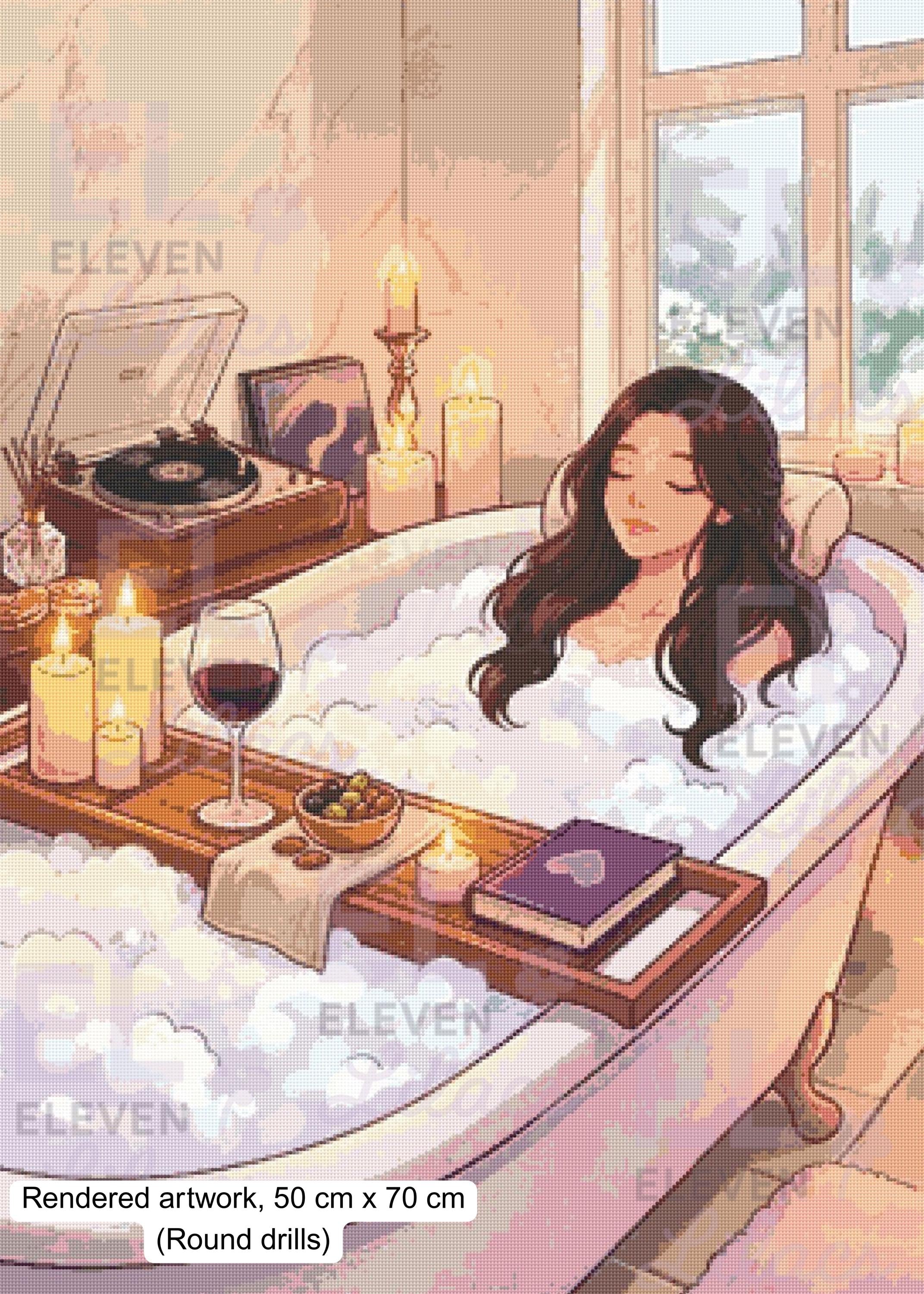 Sydney's Bubble Bath Diamond Painting Kit, Cozy Art - Eleven Lilacs