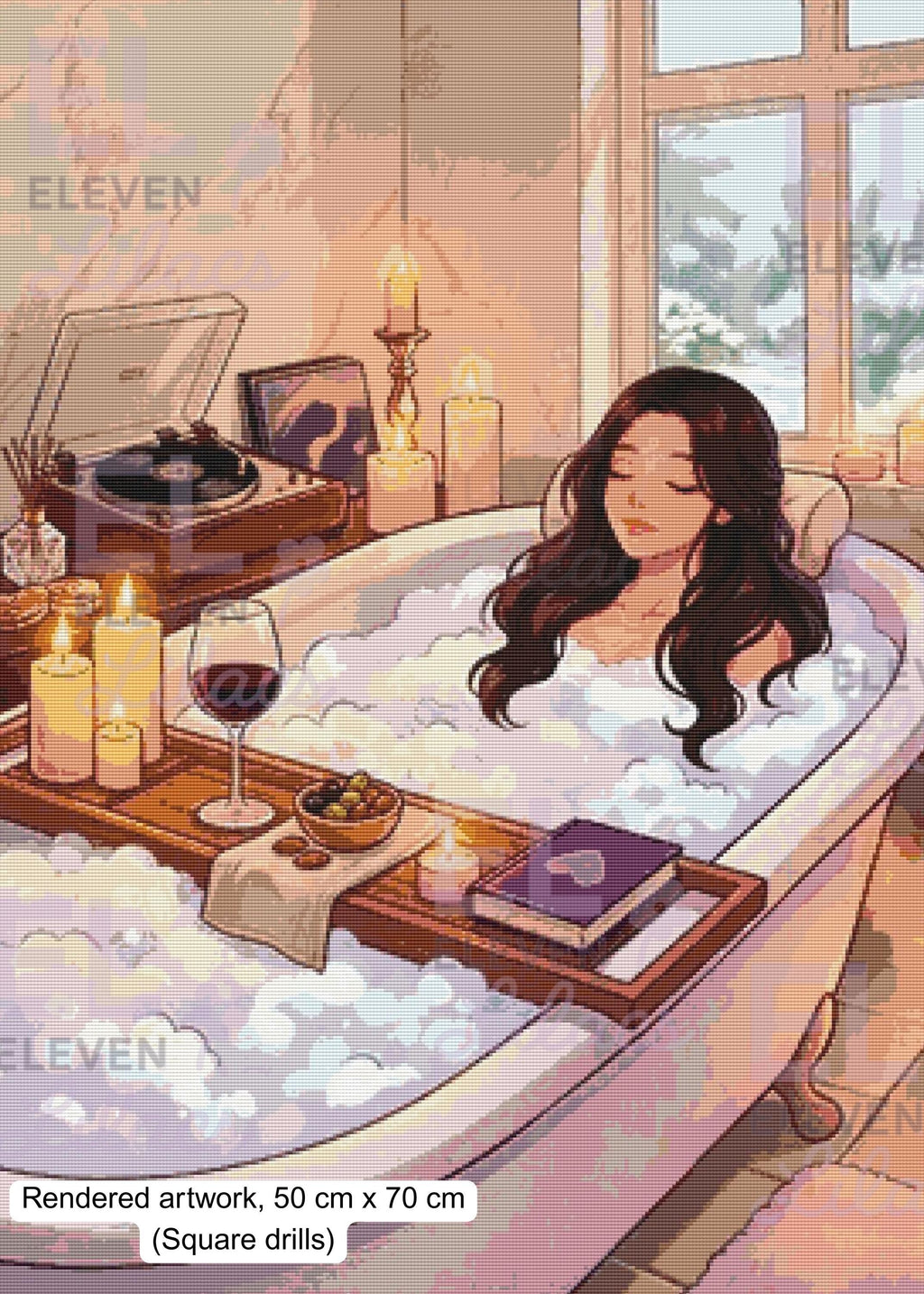 Sydney's Bubble Bath Diamond Painting Kit, Cozy Art - Eleven Lilacs