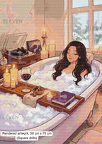 Sydney's Bubble Bath Diamond Painting Kit, Cozy Art - Eleven Lilacs