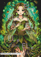 Sylvara Forest Spirit Diamond Painting Kit, Enchanted Woodland Fairy Art - Eleven Lilacs