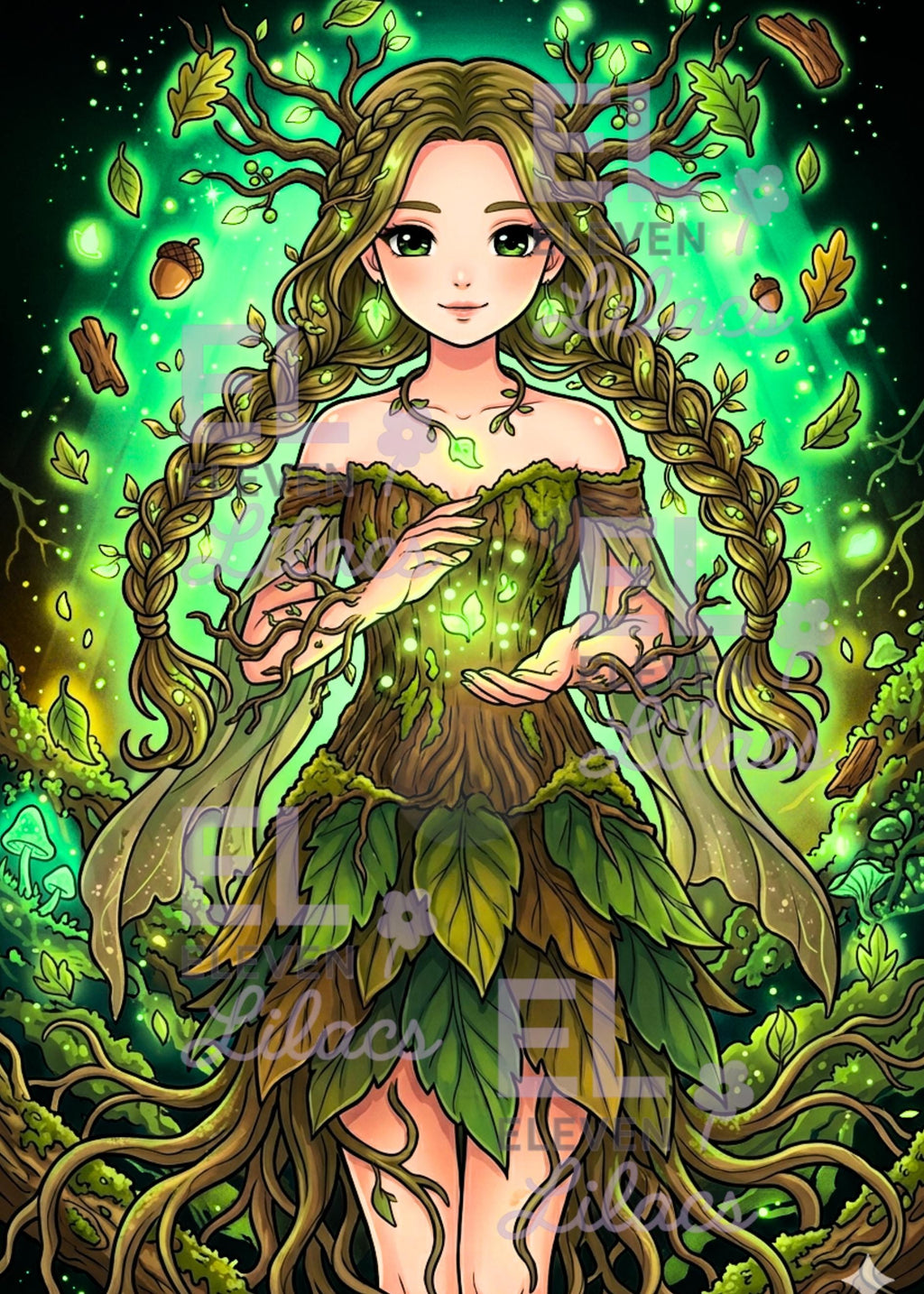Sylvara Forest Spirit Diamond Painting Kit, Enchanted Woodland Fairy Art - Eleven Lilacs