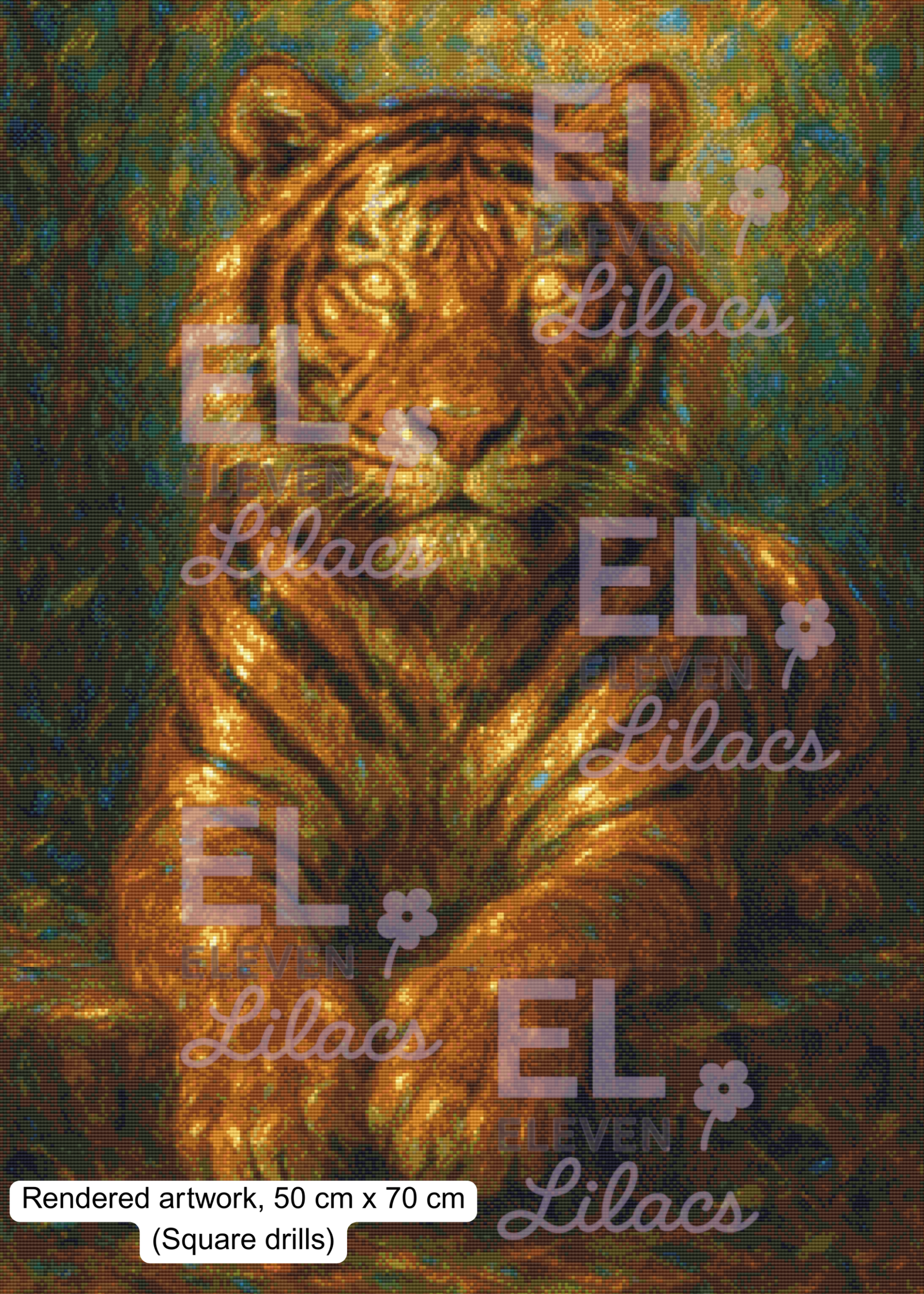 Golden Tiger Diamond Painting Kit, Majestic Wall Diamond Art 2 Golden Tiger Diamond Painting Kit square