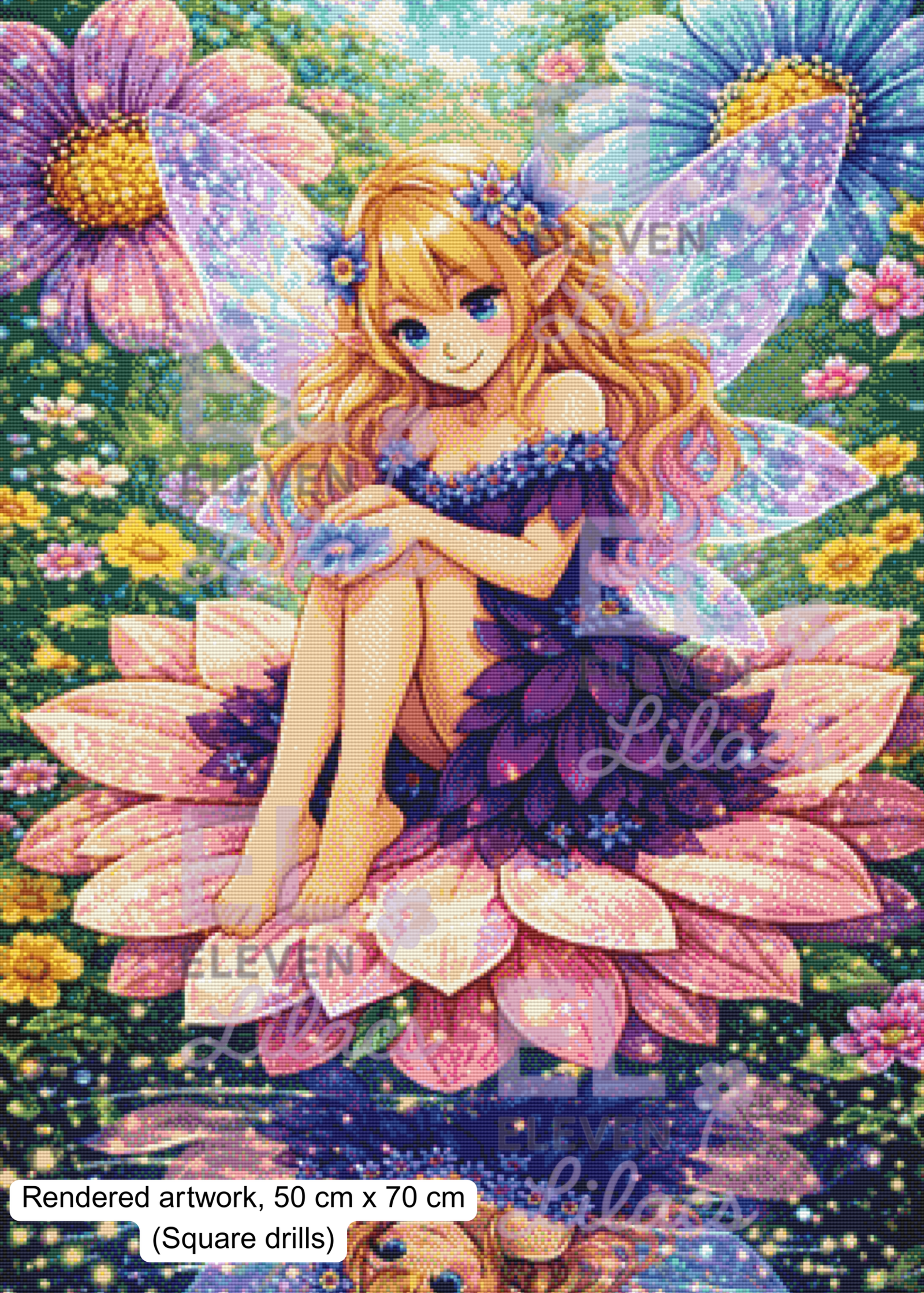 Lunaria Garden Fairy Diamond Painting Kit, Magical Flower Art, Enchanted Fantasy Diamond Art 2 Lunaria Garden Fairy Diamond Painting Kit square
