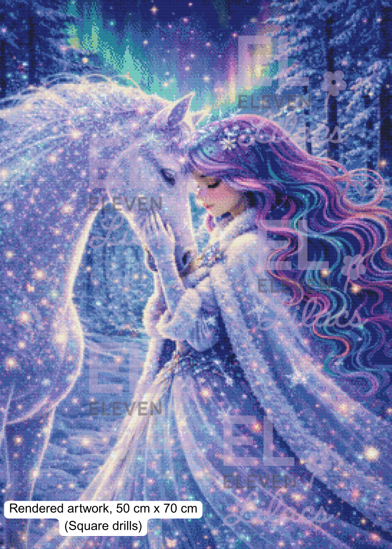 Celestine Starlight Spirit Diamond Painting Kit, Unicorn Fantasy Art, Winter Celestial Diamond Art 2 Celestine Starlight Spirit Diamond Painting Kit square