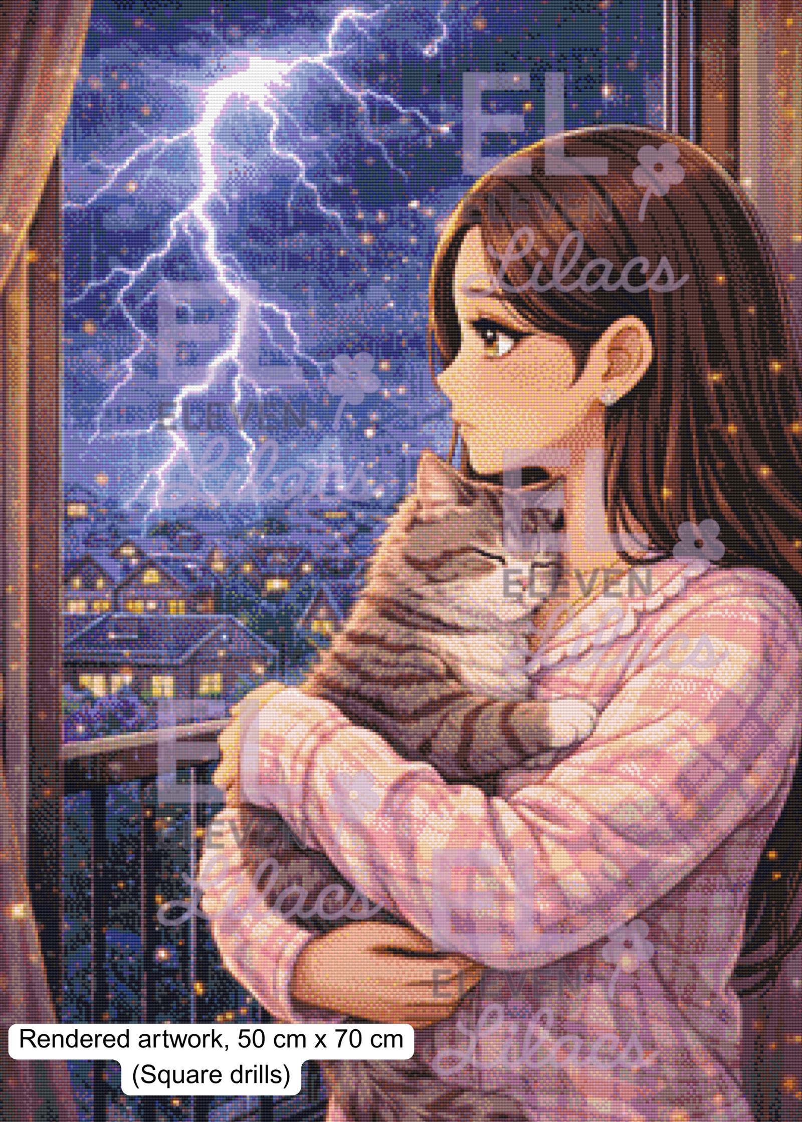Stormy Night Diamond Painting Kit, Sydney and Stripes Cozy Diamond Art 2 Stormy Night Diamond Painting Kit square