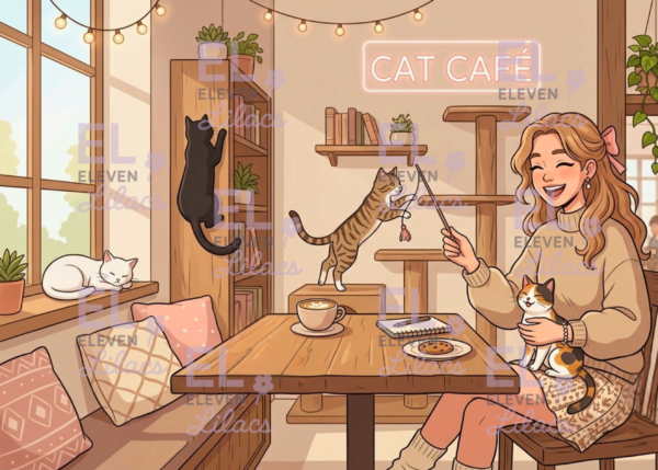 Cat Café Diamond Painting Kit