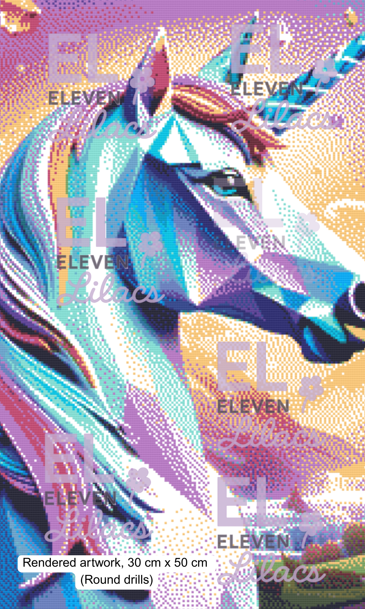 Crystal Unicorn Diamond Painting Kit, Geometric Prism Diamond Art, (30cm x 50cm, Round Drills) 2 Crystal Unicorn Diamond Painting Kit round