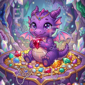 Baby Dragon Treasure Diamond Painting Kit
