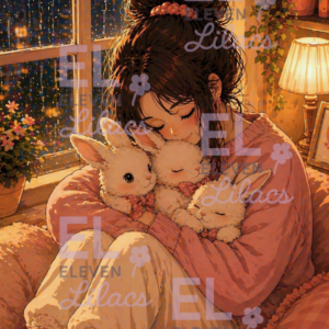 Elara Hugging Bunnies Diamond Painting