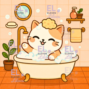 Bubble Bath Cat Diamond Painting Kit