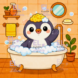 Bubble Bath Penguin Diamond Painting Kit
