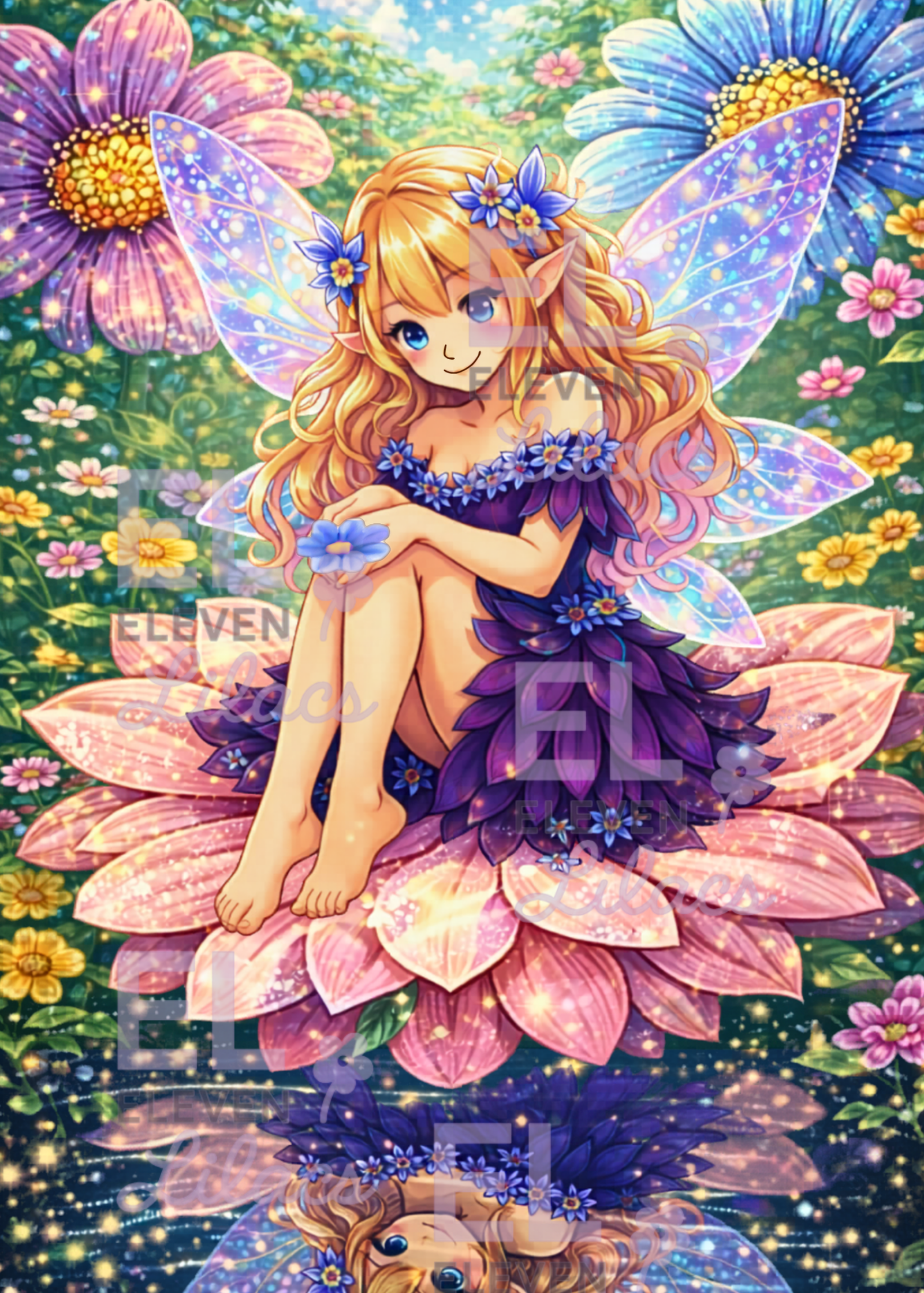 Lunaria Garden Fairy Diamond Painting Kit, Magical Flower Art, Enchanted Fantasy Diamond Art 1 Lunaria Garden Fairy Diamond Painting