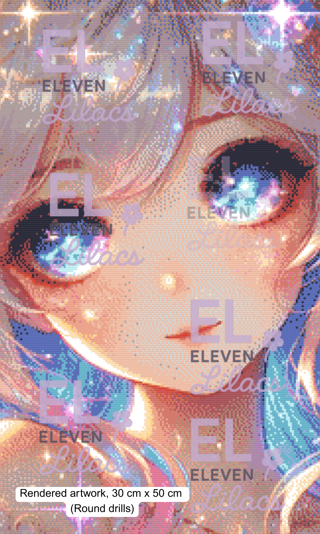 Lydra Galaxy Eyes Diamond Painting Kit, Anime Girl Art, Galaxy Eyes Celestial Diamond Art (30cm x 50cm, Round Drills) 2 Lydra Galaxy Eyes Diamond Painitng round