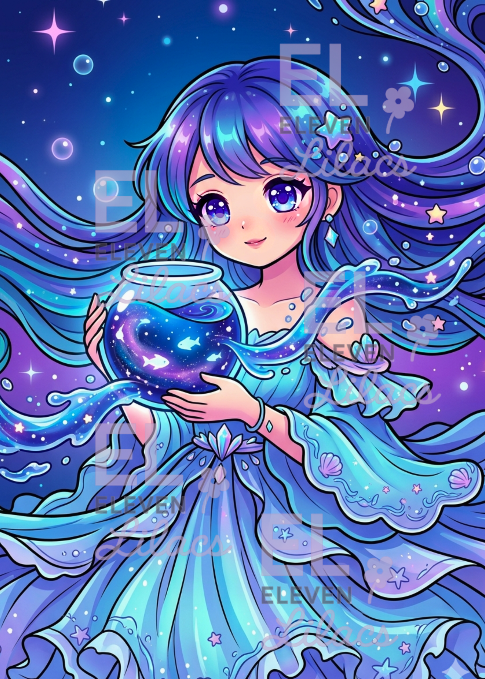 Marena Ocean Keeper Diamond Painting Kit, Fantasy Water Girl Art, Magical Sea 1 Marena Ocean Keeper Diamond Painting Kit