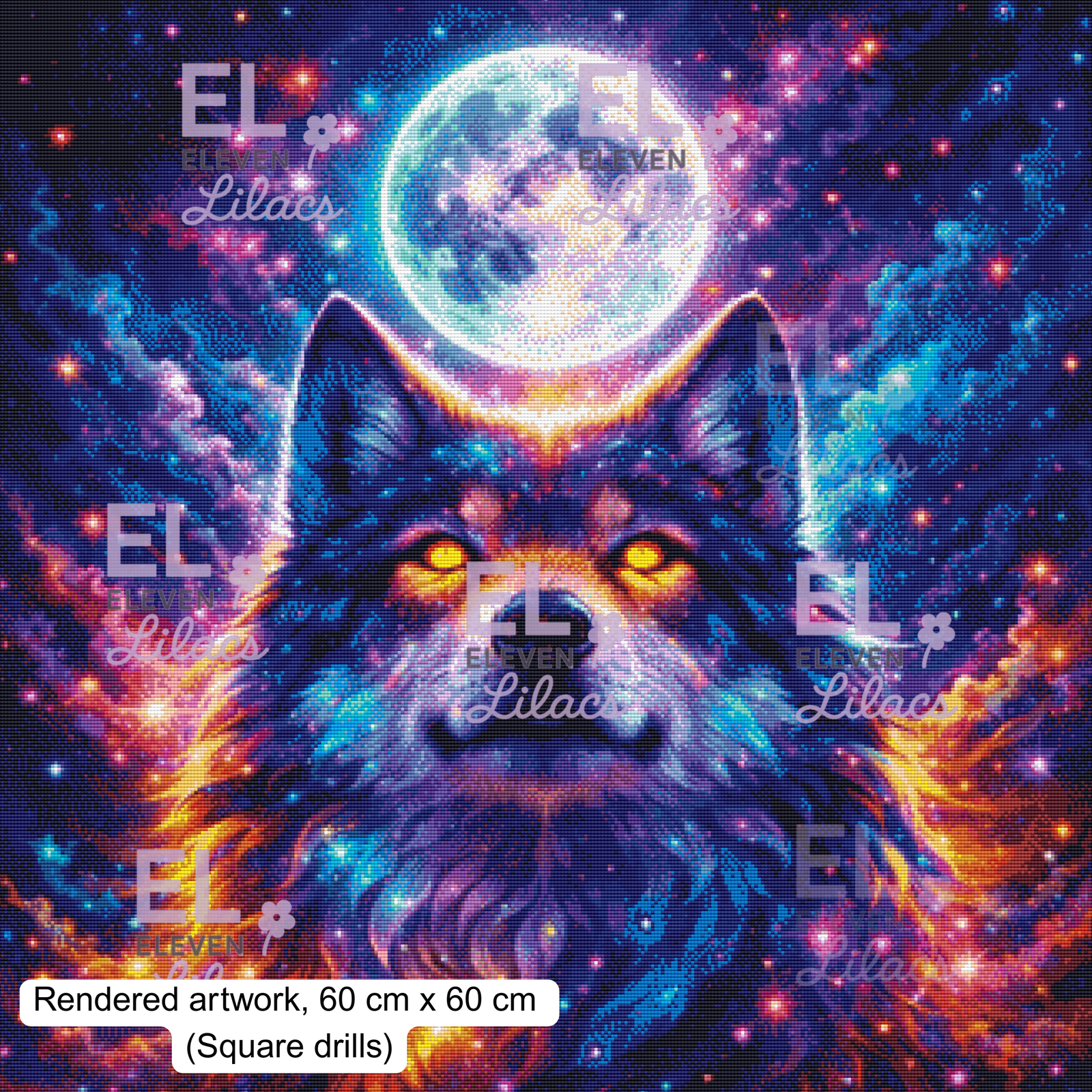 Mystic Wolf Moon Diamond Painting Kit, Fantasy Wolf Diamond Art 2 Mystic Wolf Moon Diamond Painting Kit square