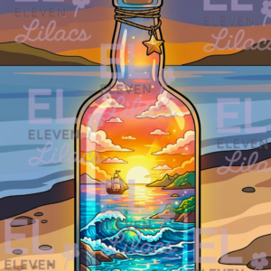Ocean Sunset Bottle Diamond Painting Kit