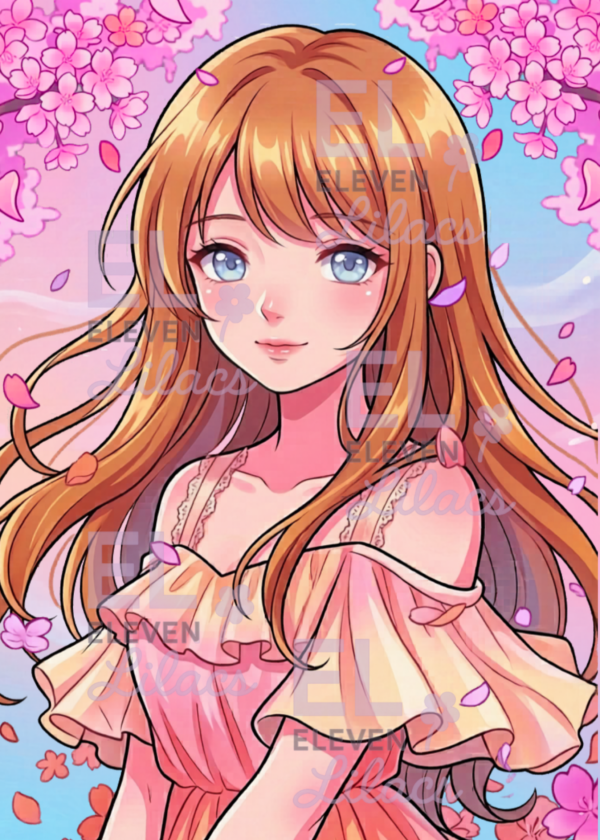 Sakura Cherry Blossom Girl Diamond Painting Kit
