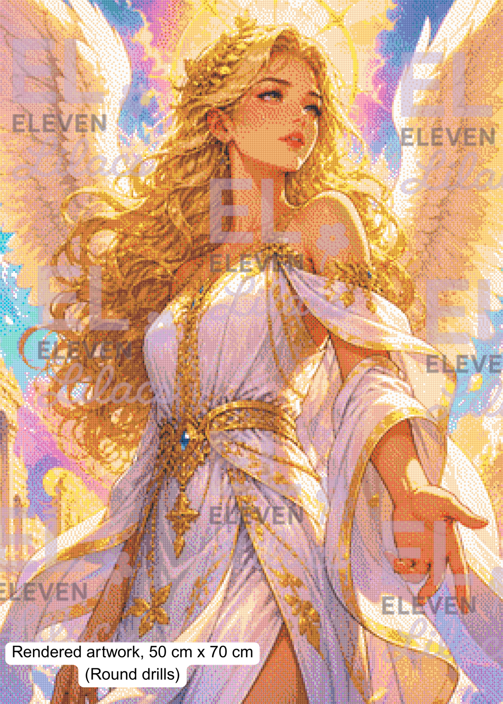Seraphielle Angel Diamond Painting Kit, Celestial Fantasy Art, AB & Fairy Dust Drills 3 Seraphielle Angel Diamond Painting Kit round