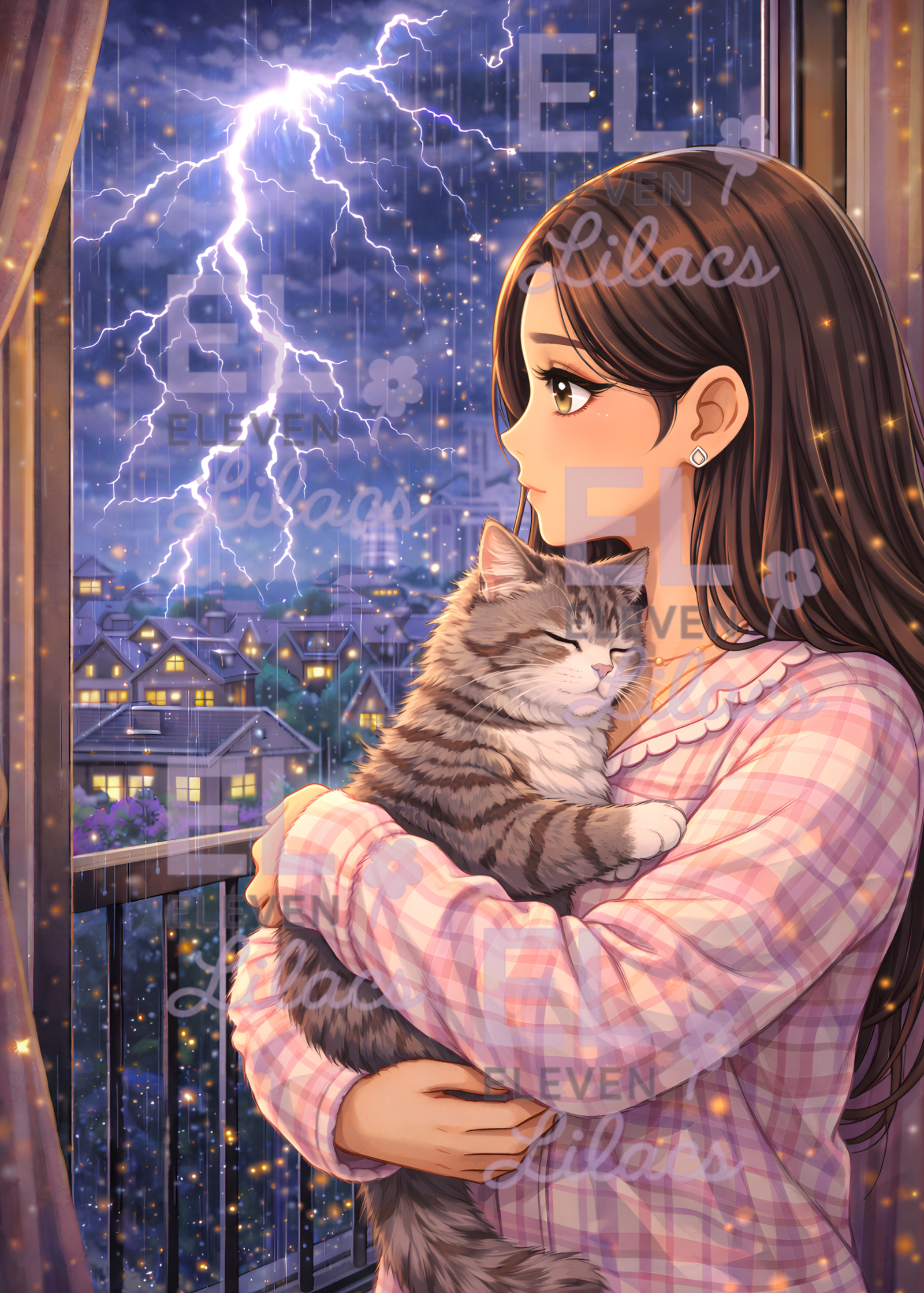 Stormy Night Diamond Painting Kit, Sydney and Stripes Cozy Diamond Art 1 Stormy Night Diamond Painting Kit