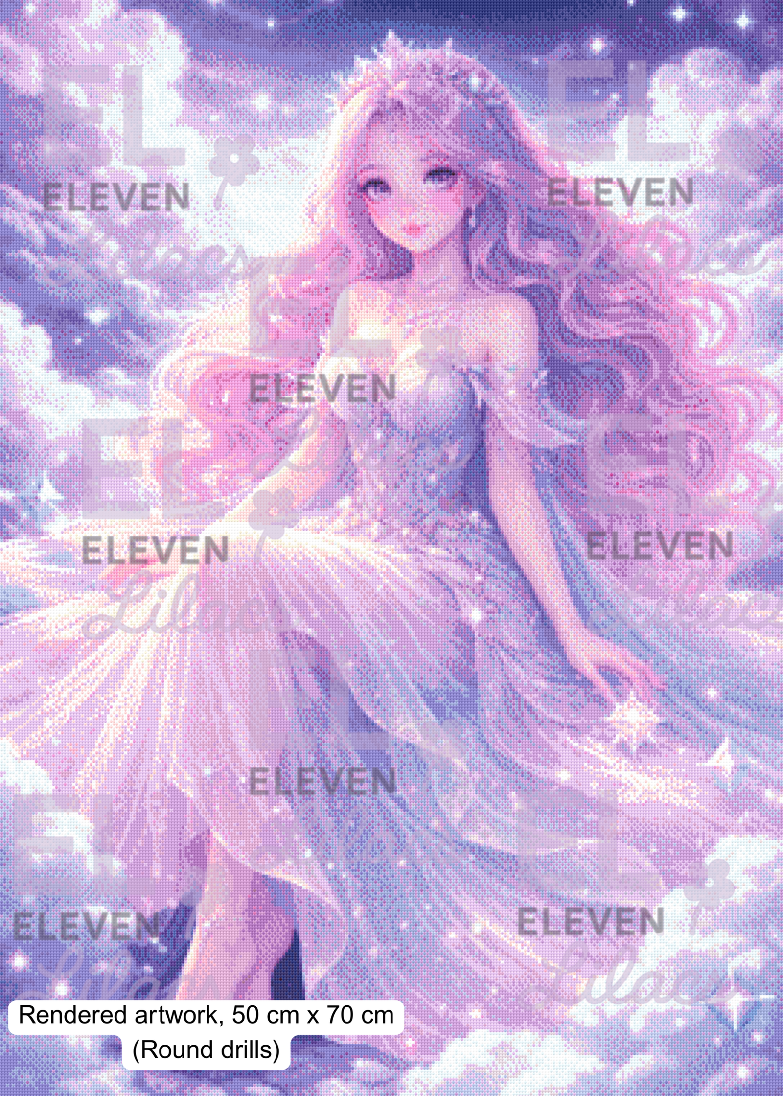 Celestine Among the Clouds Diamond Painting Kit, Pastel Fantasy Goddess Diamond Art, Magical Princess 3 Celestine Among the Clouds Diamond Painting Kit round