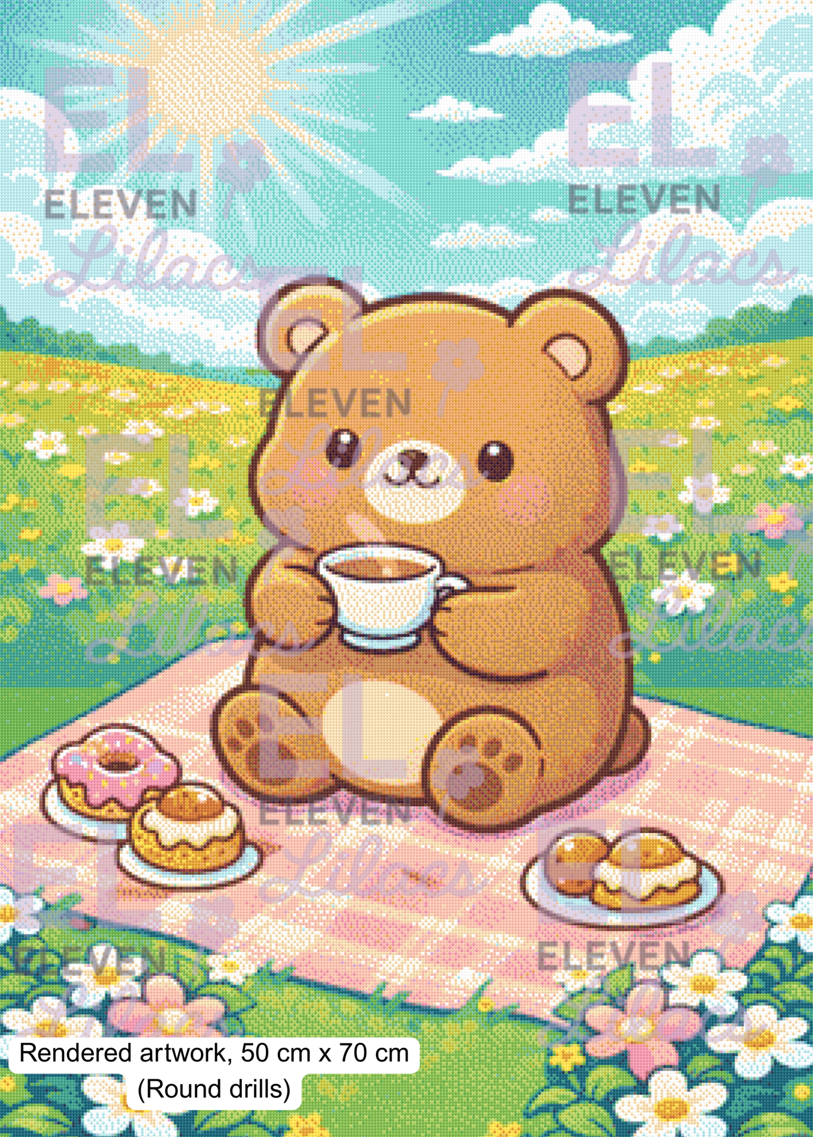 Cozy Bear Picnic Diamond Painting Kit, Teddy Bear Tea Time Art, Kawaii Diamond Art 3 Cozy Bear Picnic Diamond Painting Kit, Teddy Bear Tea Time Art, Kawaii diamond art round